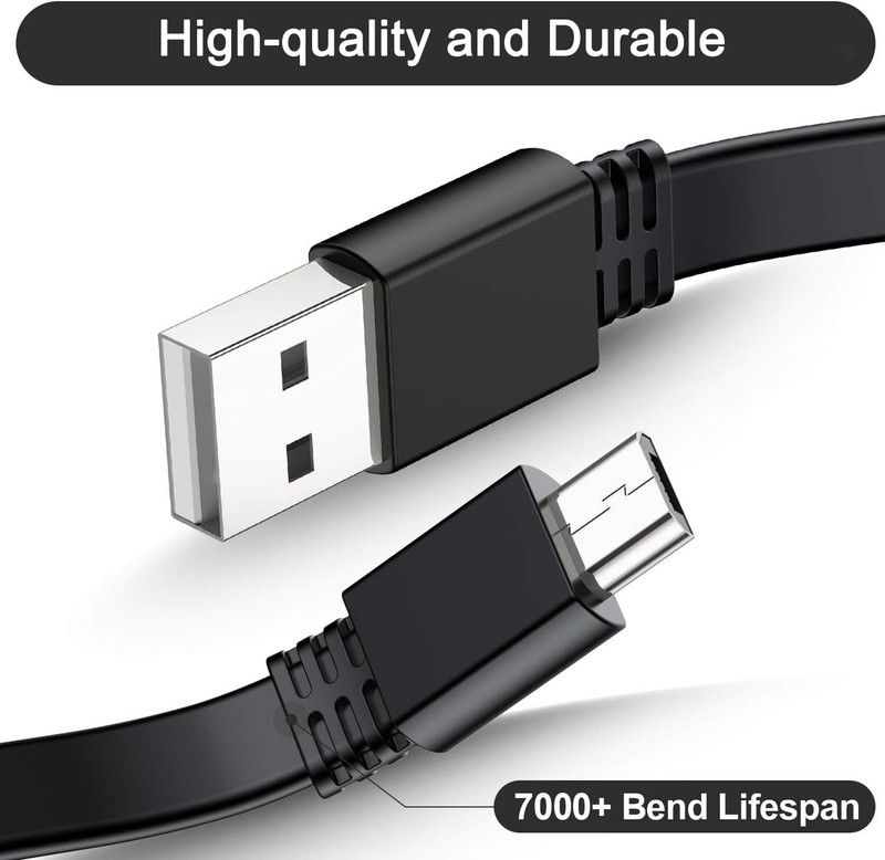Itramax Micro USB Cable 20 FT (2Pack),Flat Power 20FT/6M, Black gallery