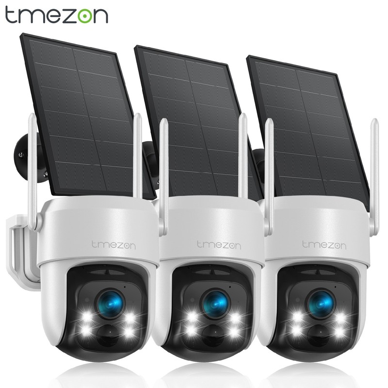 4PACK Solar Battery Powered Camera Wireless Security Sys 2K PTZ Outdoor 3MP gallery