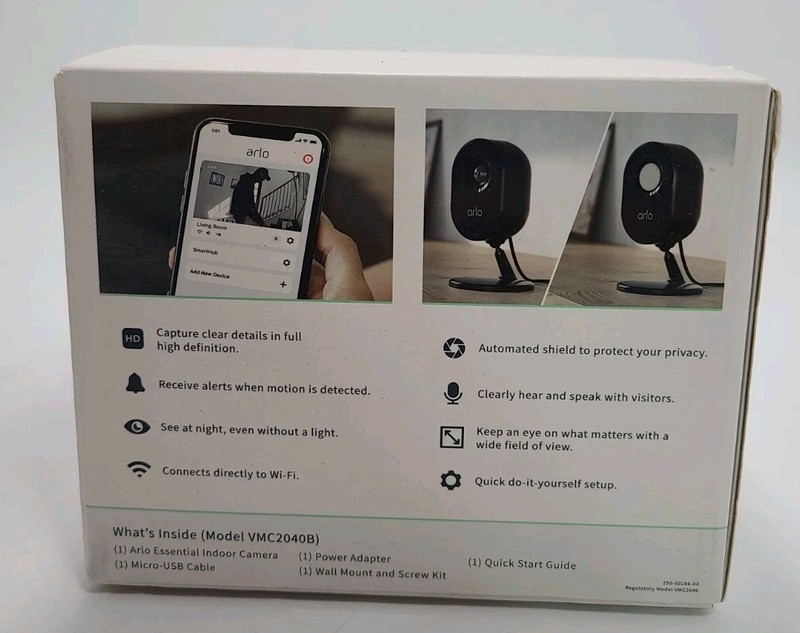 ARLO Essential Indoor BLACK Security Camera Wired VMC2040B-100NAS gallery