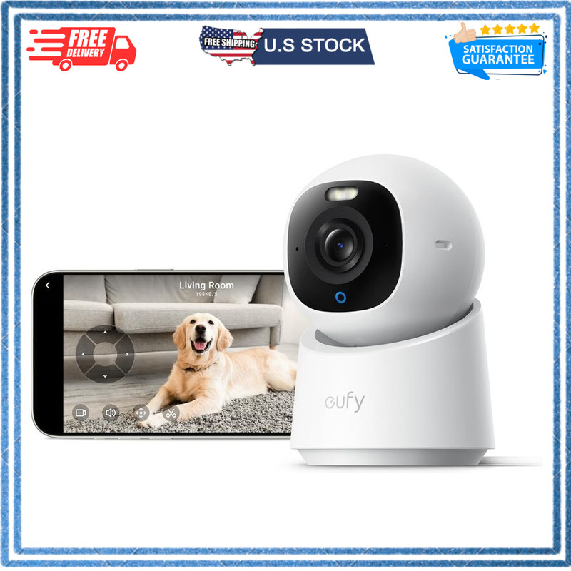 eufy Indoor Cam E30 4K UHD, Pan Tilt, Color Night Vision, HomeKit