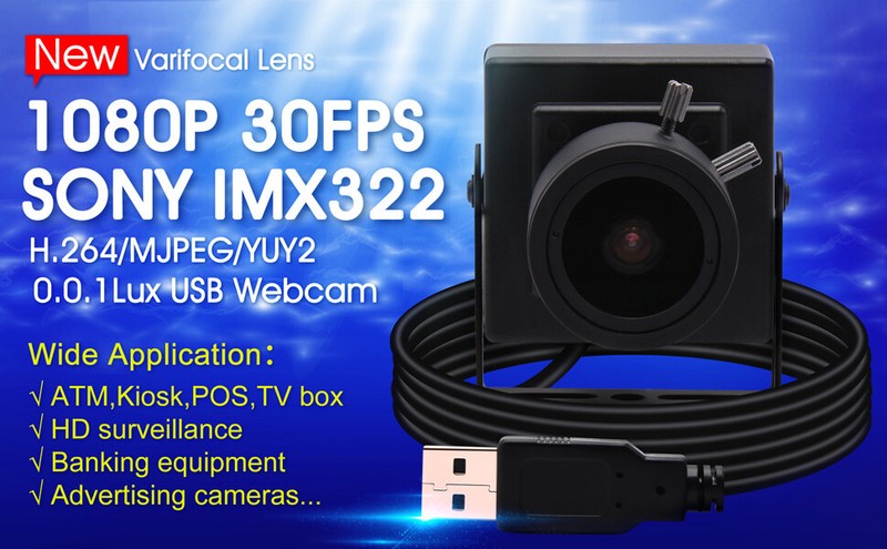 Low Light USB Camera w/ 2.8-12mm Manual Varifocal Lens Sony IMX322 PC Webcamera gallery