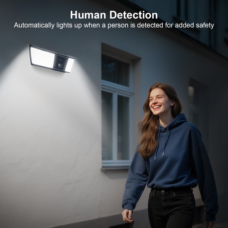 ANRAN 2K Outdoor 100%Wireless Floodlight Security Camera Solar Power &2-Way Talk gallery