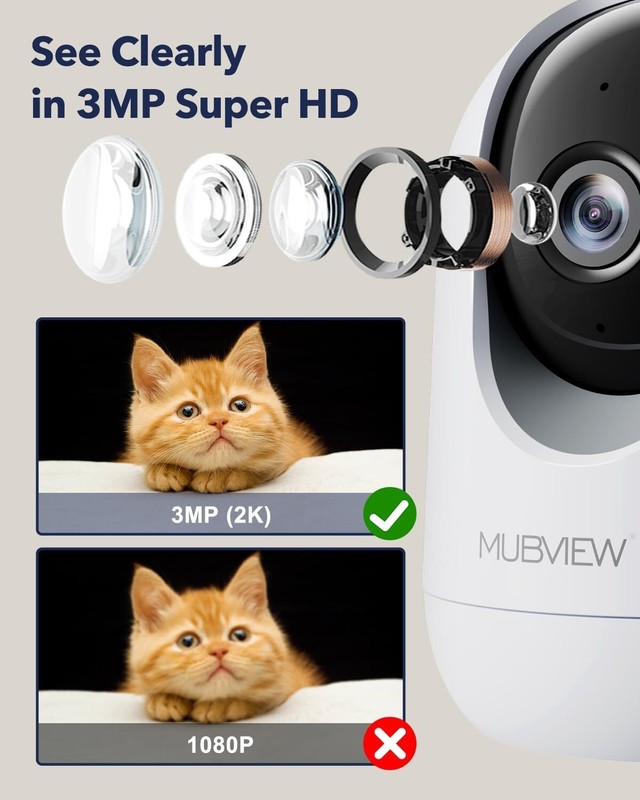 4 Pack 2K Night Vision Pet Camera - Motion Tracking - WiFi - Two-Way Audio gallery