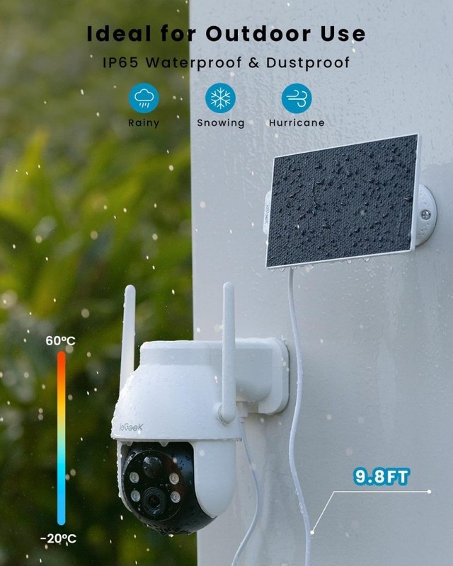 2K Outdoor Solar Camera Wireless, 360° PTZ Color Night Vision, Motion Sensor gallery