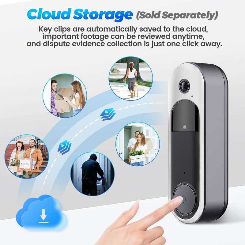 Wireless HD Video Doorbell Camera, Live View 2-Way Audio, Safe Doorbell with ... gallery