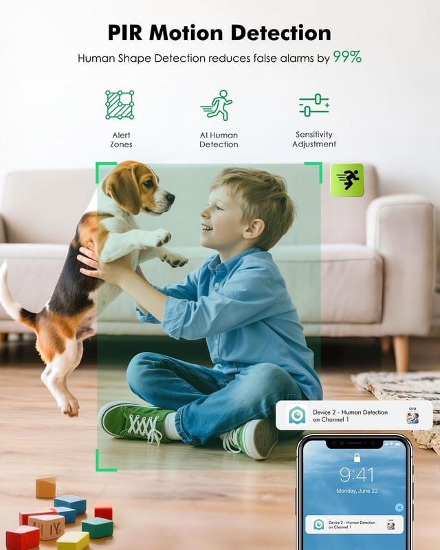 Battery Powered Indoor Camera Wireless 2 Pack, PTZ Pet Camera with 6000Mah Recha gallery