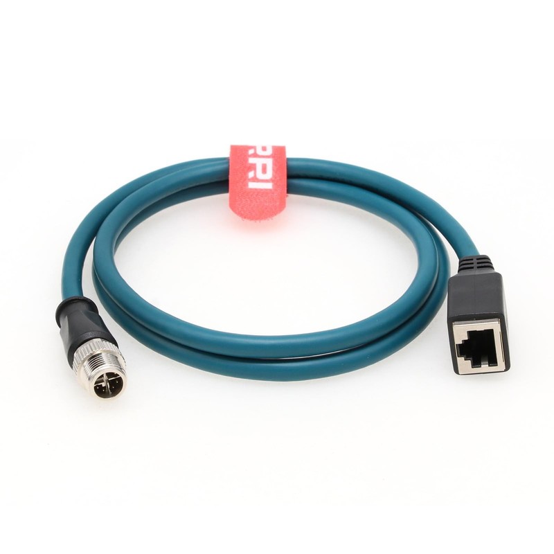 8-Pin X-Code Male to RJ45 Female Ethernet Cat6 Cable, Cognex Camera, Sensors