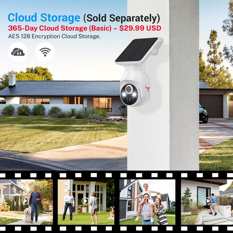 1080P Security Camera Wireless with Solar Panel, AI Human Detection, 2-Way Audio gallery
