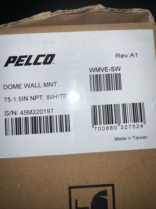 Pelco WMVE-SW Wall Mount Indoor Pendant Mount, White