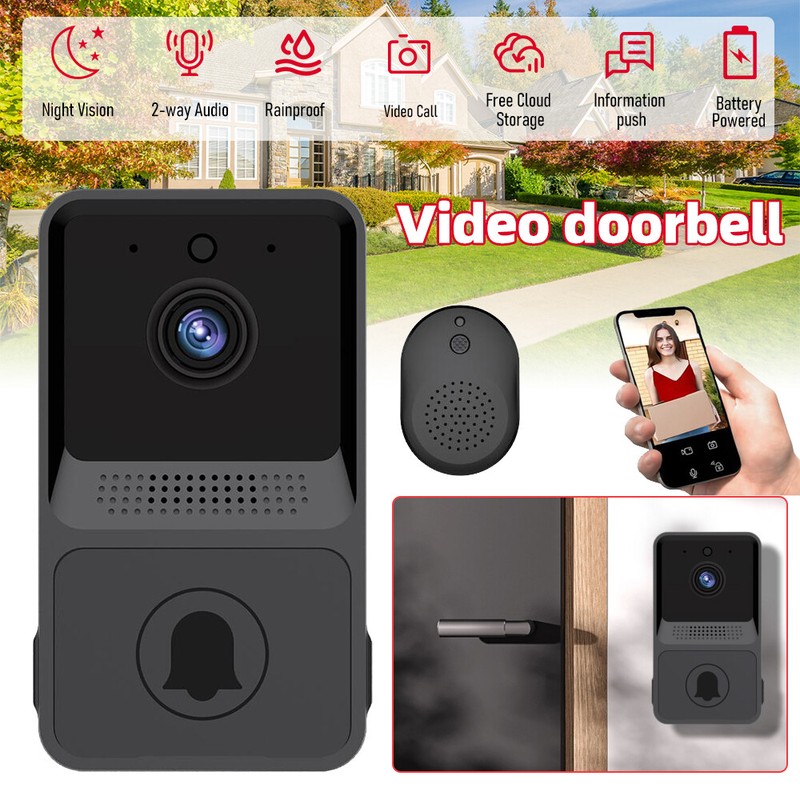 Wireless Security WiFi Smart Doorbell Intercom Video Camera Bell Chime Door Ring