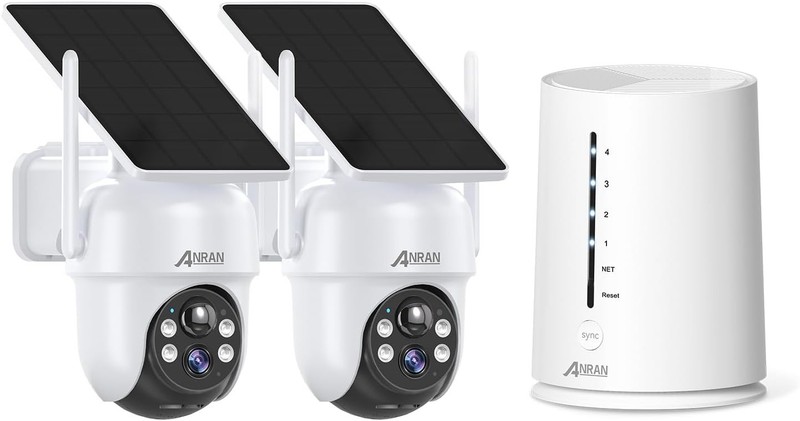 ANRAN Solar Security Camera Wireless 2-Cam Kit 4MP FHD ~ 360º Pan/Tilt *6816A4D