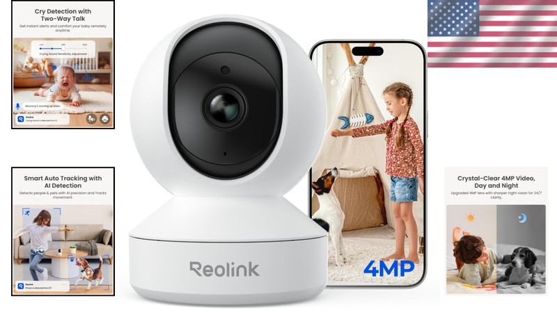 Plug-In WiFi 6 Security Camera: 360-Degree Coverage with Cry Detection Alerts gallery