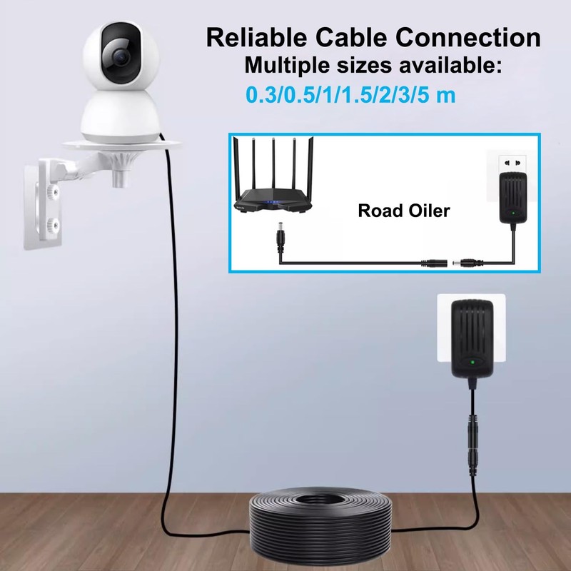 DC Power Extension Cable 5.5mmx2.1mm 18AWG DC Cable Male to Female 5V 6V 9V 1... gallery