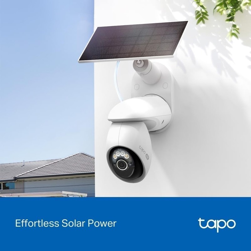 Tapo 4K Outdoor Camera Wireless, Battery w/Solar Panel, White gallery