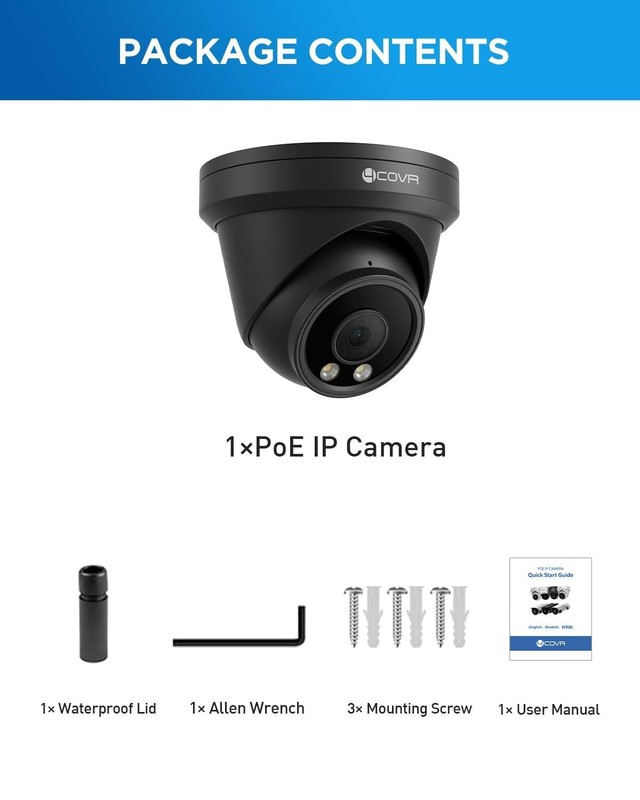 4COVR 4K 8MP PoE IP , Outdoor Wired Surveillance Video with Audio, Smart Huma... gallery