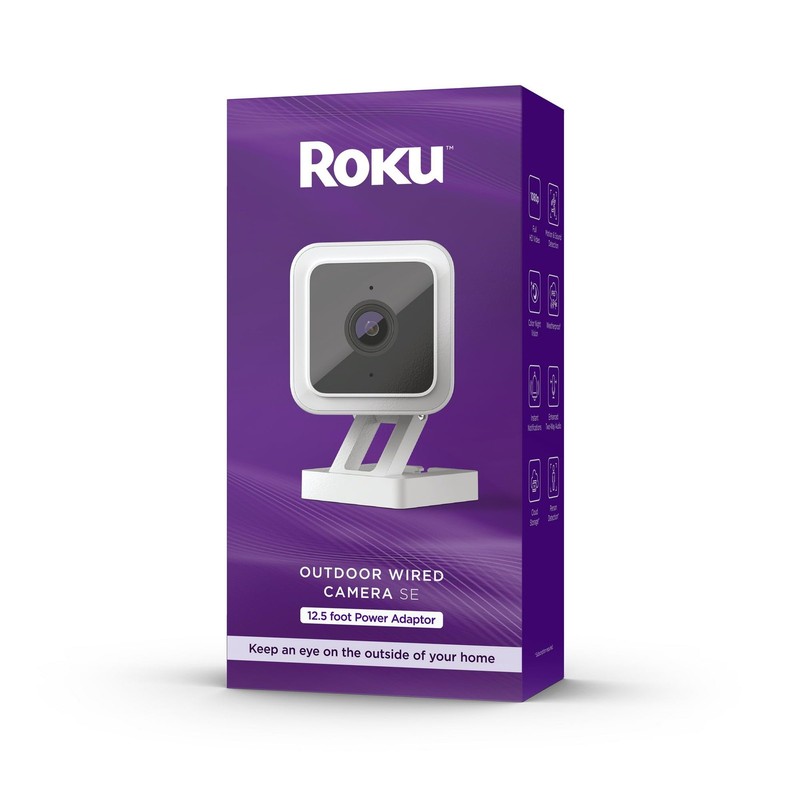 Roku CW2000R Smart Home Outdoor Wired Camera SE Security Camera w/Motion & Sound