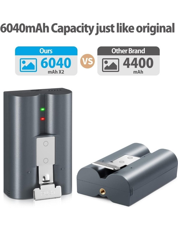 Brand: Etrhtec4.1 4.1 out of 5 stars 1,603ReviewsEtrhtec 2 Packs 6040mAh... gallery