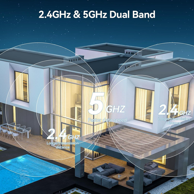 WESECUU 2K Window Camera,5G& 2.4Ghz WiFi No Drill Window Cameras for Home Securi gallery