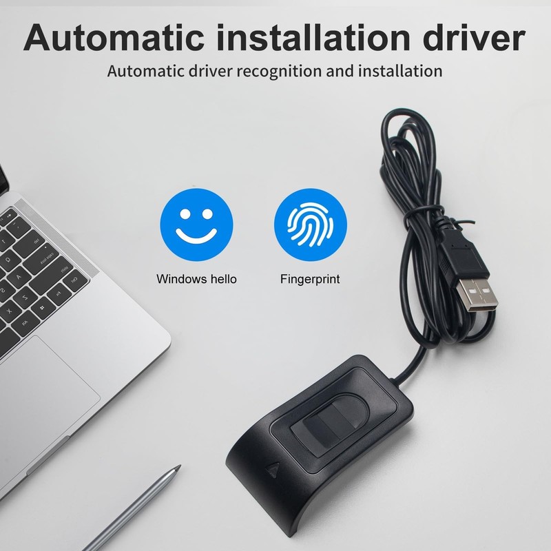 JIAN BOLAND USB Fingerprint Reader for Windows10/11, Black gallery