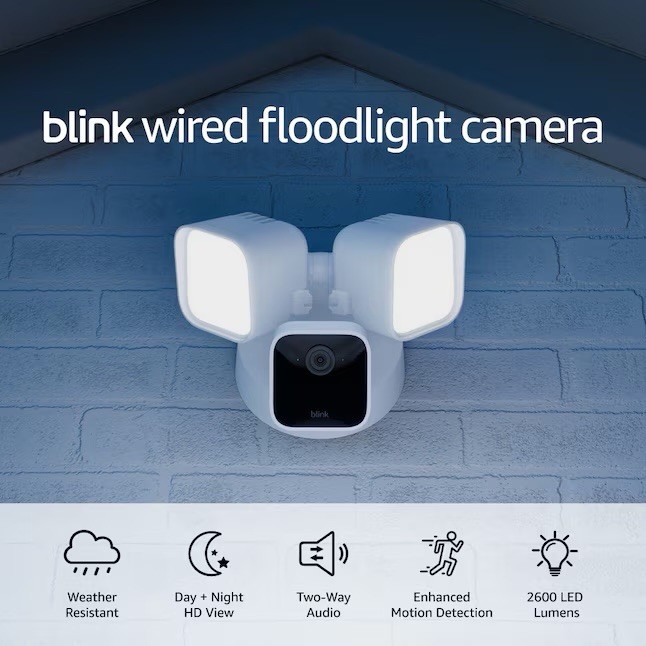 Blink Wired Floodlight Camera Smart Security Camera 2600 Lumens HD Siren White gallery