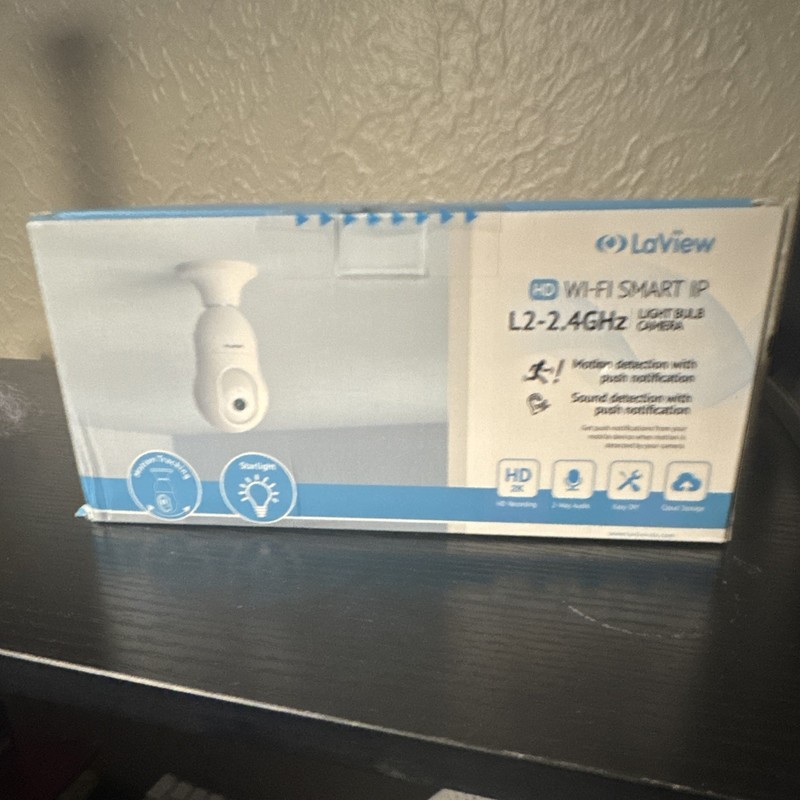 LaView 4MP Bulb Security Camera 2.4GHz, 360° 2K, Motion, Alarm LV-PWL2-W - White gallery
