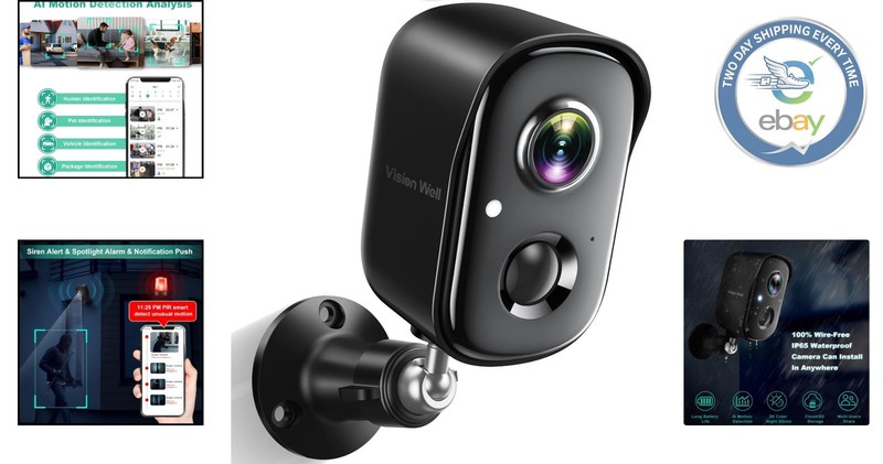 Battery-Powered Wireless Surveillance Camera - Color Night Vision, Two-Way Talk gallery