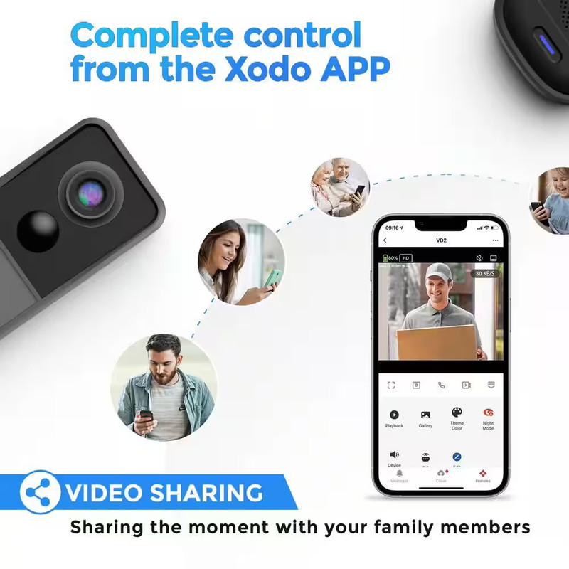 VD2 Smart Wi-Fi 2K Wireless Video Doorbell with 2-Way Audio gallery