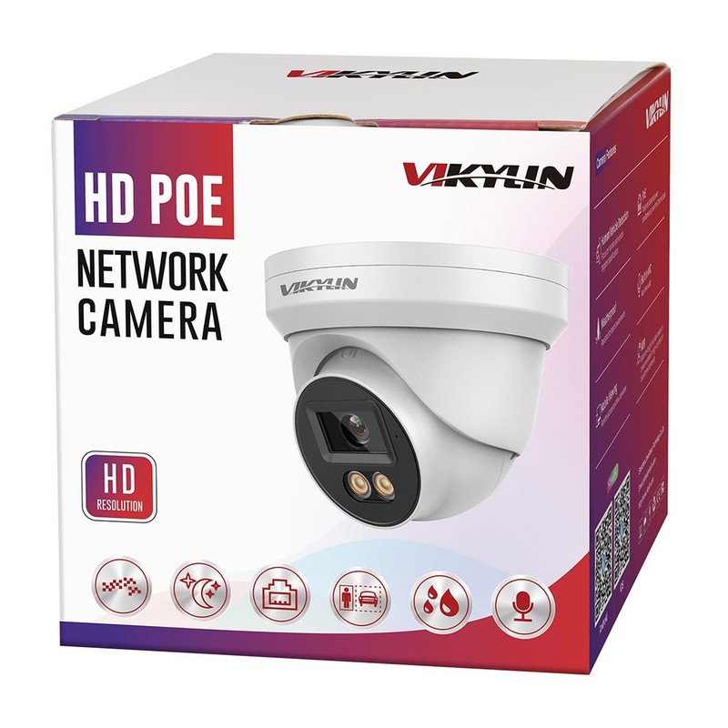 Vikylin 4K 8MP POE Camera Outdoor F1.0 Full Color Onvif Wired Network Audio NDAA