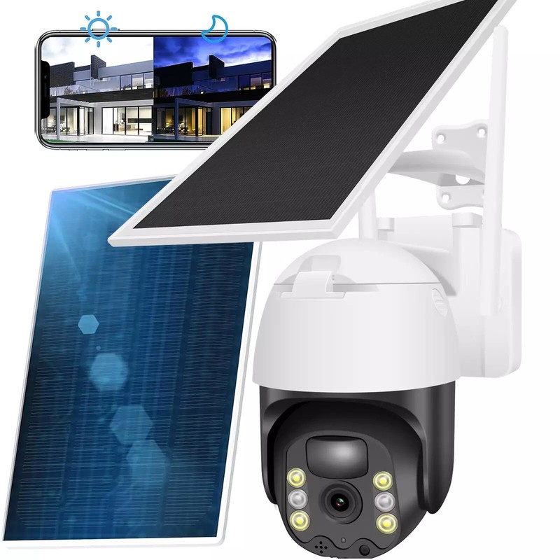 Solar Battery Powered Wireless WiFi Outdoor Pan/Tilt Home Security Camera System gallery