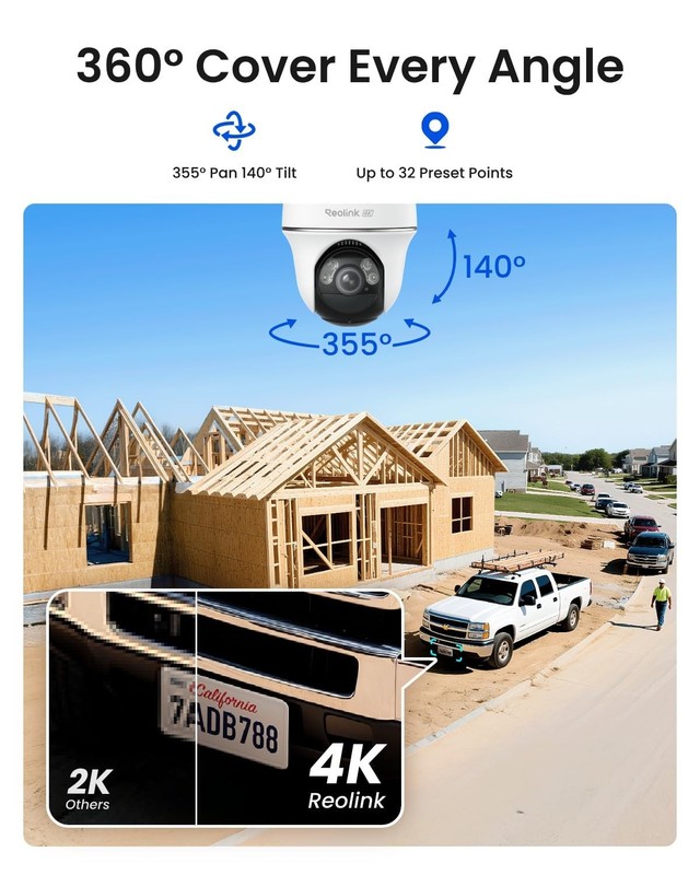 REOLINK 4K LTE Cellular Security Camera Wireless Outdoor, 360° Smart Detectio... gallery