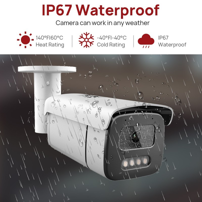 VIKYLIN 5MP Security Bullet IP Camera POE Mic Full Color Outdoor CCTV US 3.6mm gallery