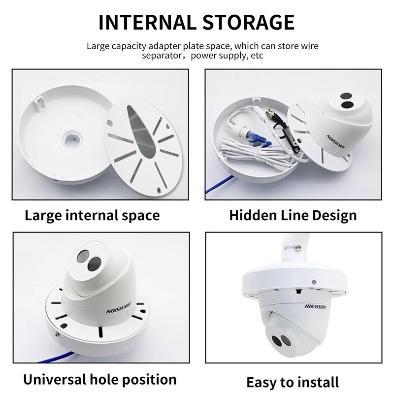 Indoor Outdoor Security Camera Wall Mount, L-Type Metal Bracket, Junction Box... gallery