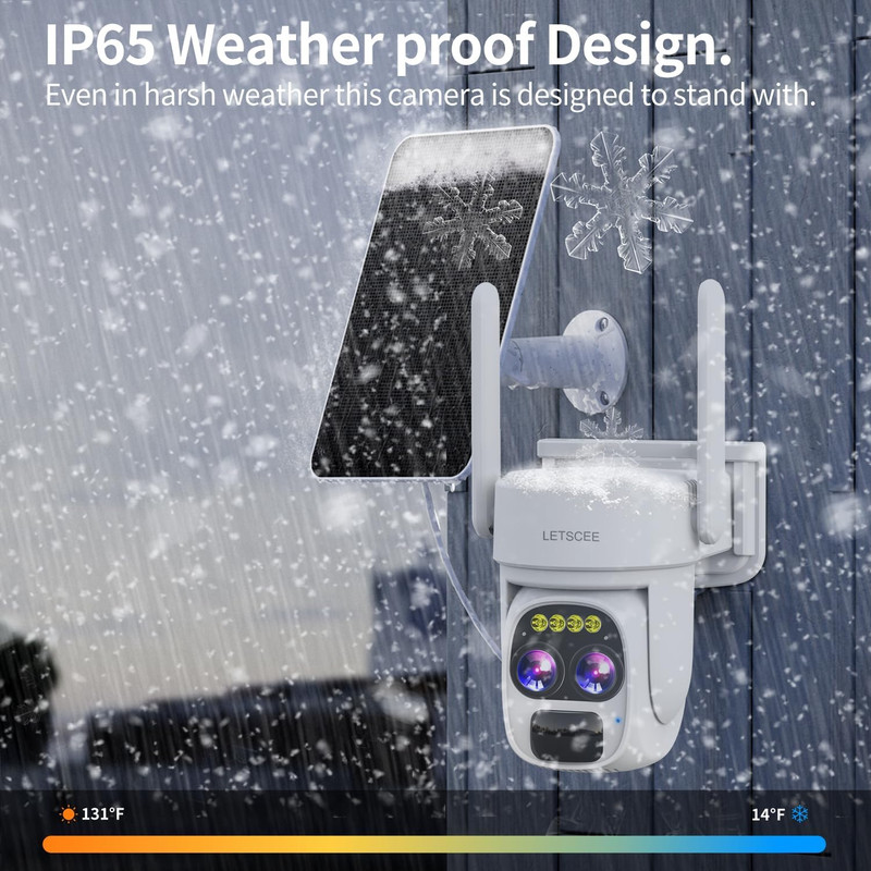 Security Cameras Wirelss Outdoor Solar Powered for Home Security, 360 View outsi gallery
