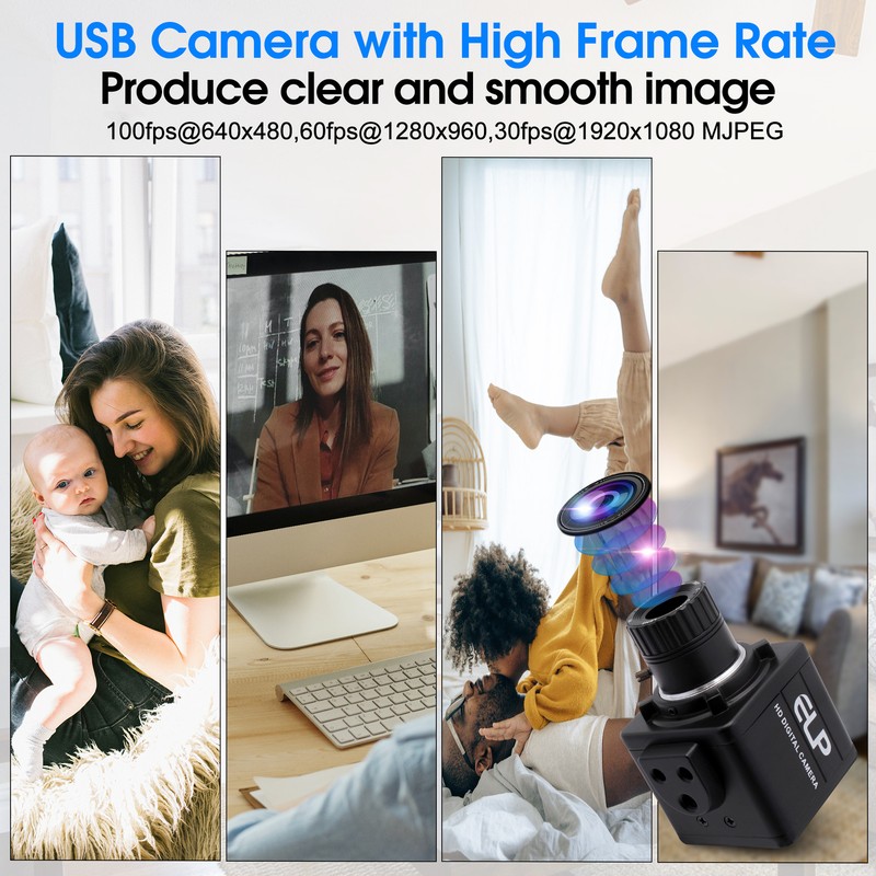ELP 1920x1080 Webcamera CMOS OV7725 USB Camera with 4mm Manual Focus Lens Case gallery
