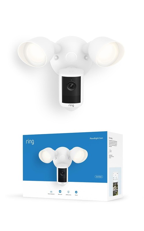 Floodlight Cam Wired Newest Model 2K Security Camera with Motion Activated Light