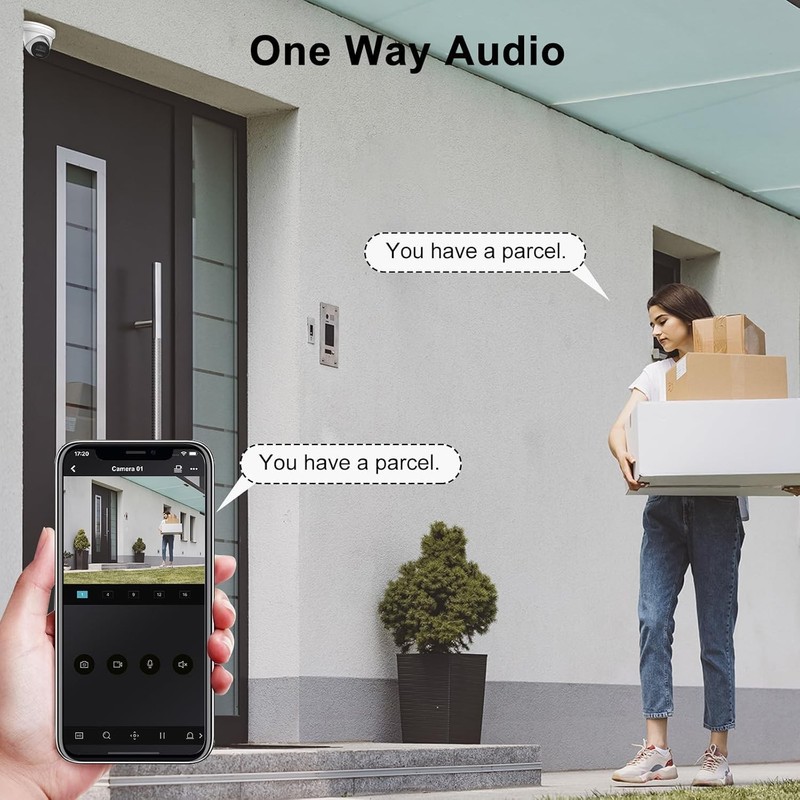5mp Poe Ip Camera With Audio Full Metal Turret Security Camera Outdoor With Huma gallery