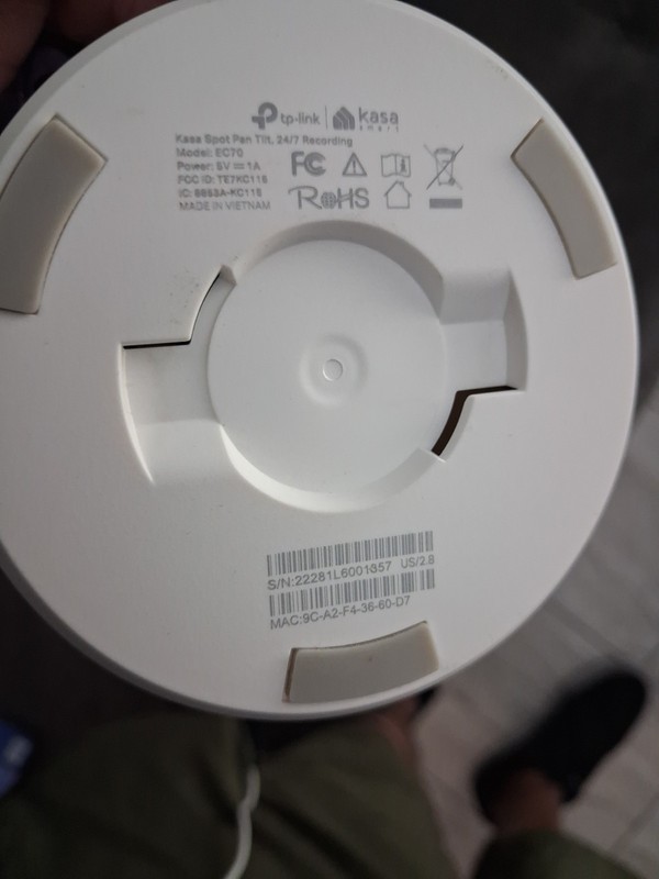 TP-Link Kasa Spot Pan/Tilt EC70 1080p Indoor Wi-Fi Camera, White, Audio gallery