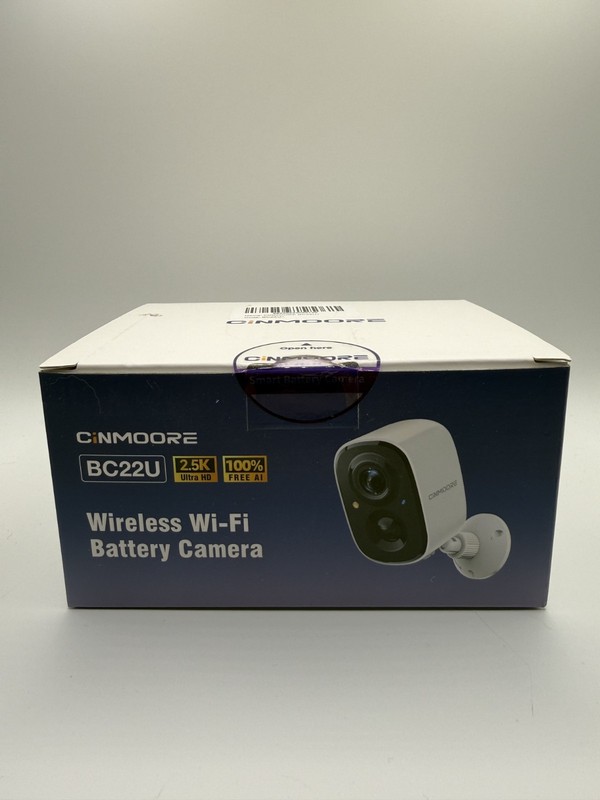 CINMOORE Wireless Wi-Fi Battery Camera BC22U 2.5K UHD Color Night Vision