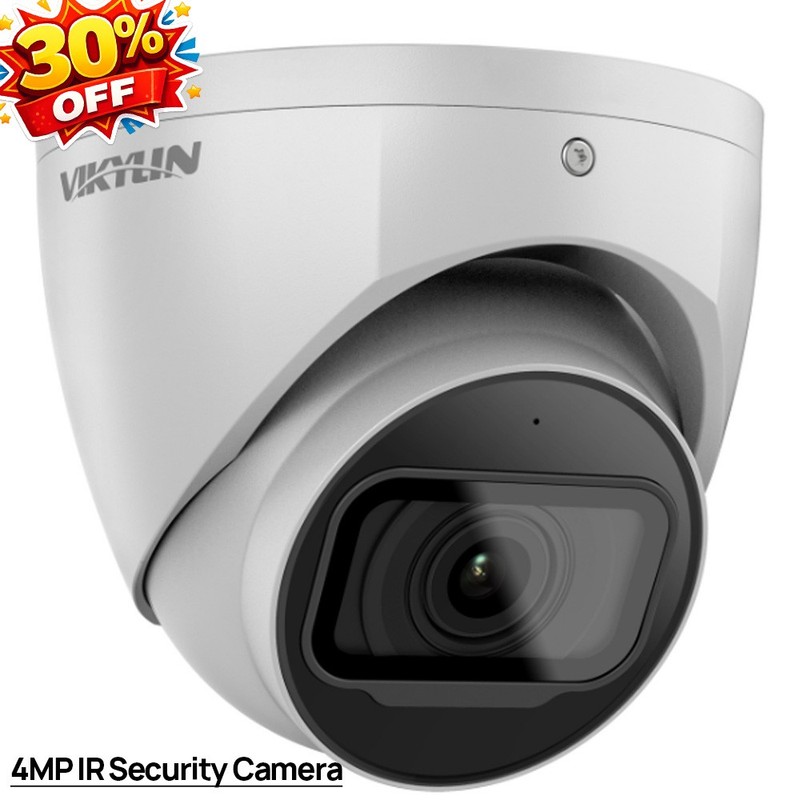 Vikylin 4MP Security IP Camera PoE with Microphone IR 30M Night Light Onvif RTSP