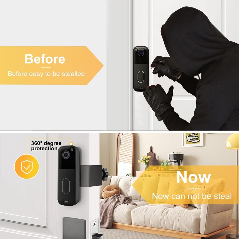 Corner Mount for Blink Video Doorbell (2nd Gen) & Original - No Drill Anti-Th... gallery