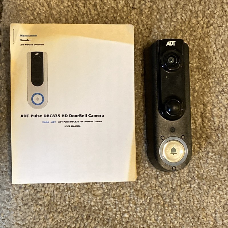 ADT DBC835-V2 Wireless HD Doorbell Camera