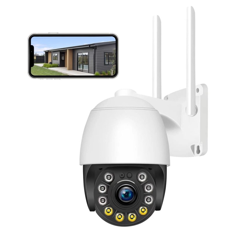 Security Camera Outdoor Wired with Night Vision Color, 360 WiFi Cameras for H…