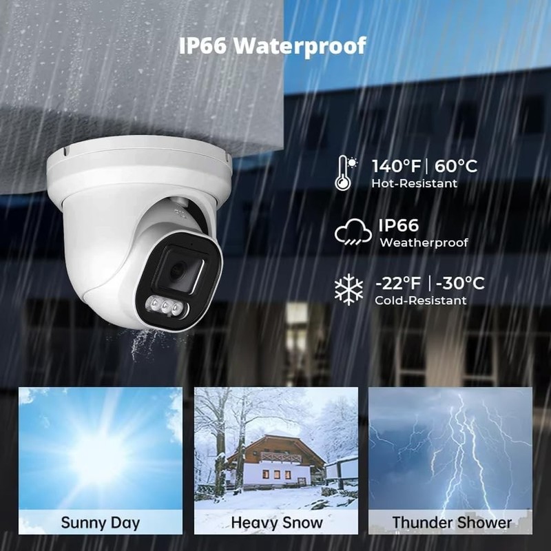 ENSTER 8MP 4K PoE Security Camera Outdoor Full Metal Compatible ONVIF & RTSP NEW gallery
