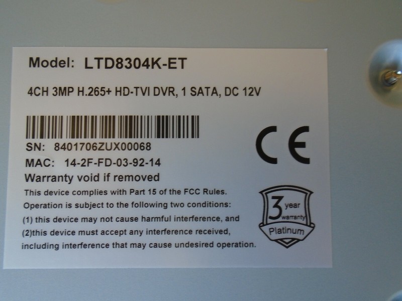''GENUINE'' LTS LTD8304K-ET PLATINUM 4CH 1080P 5 IN 1 HD TVI DVR RECEIVER gallery