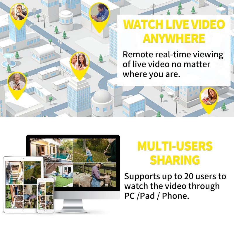 Septekon Security Camera Outdoor 2 Pack, 2.4G Wired WiFi Cameras for Home Sec... gallery
