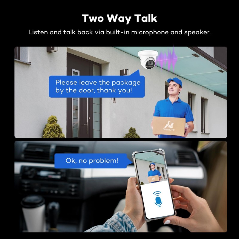 PoE IP Security Camera, 2 Way Audio, Smart Color Night Vision, AI Human Vehic... gallery