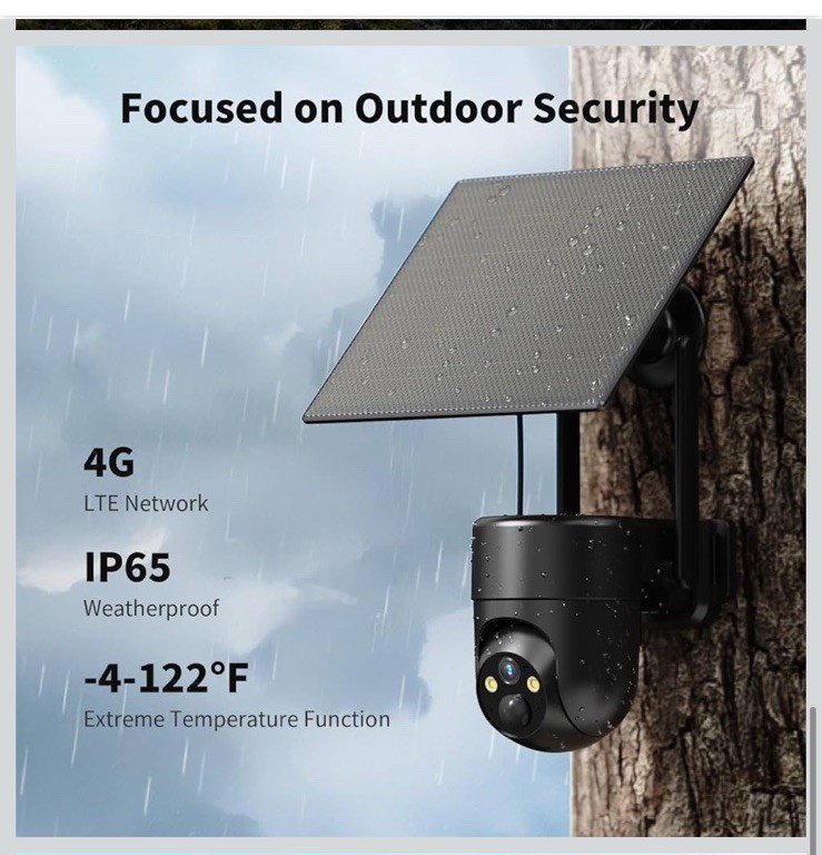 4G LTE Cellular Security Camera, No WiFi Security Camera Outdoor Wireless New!! gallery