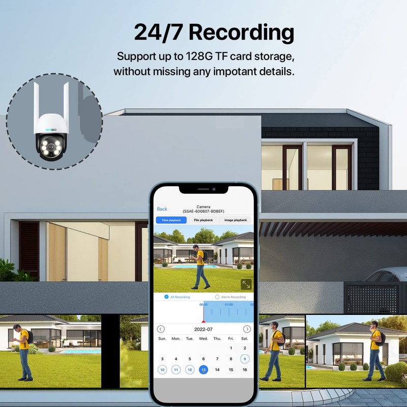 2 Pack PTZ Security Camera Outdoor, 1080P Pan Tilt WiFi IP Camera, Auto Track... gallery