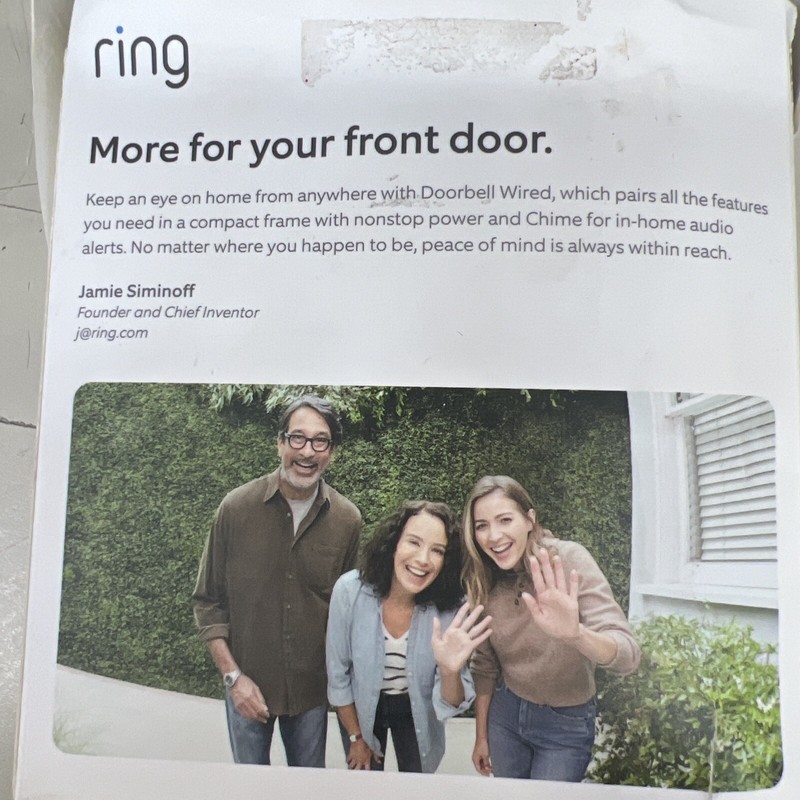 Ring - Wi-Fi Smart Video Doorbell - Wired with Chime - Black - NEW/OPEN BOX gallery