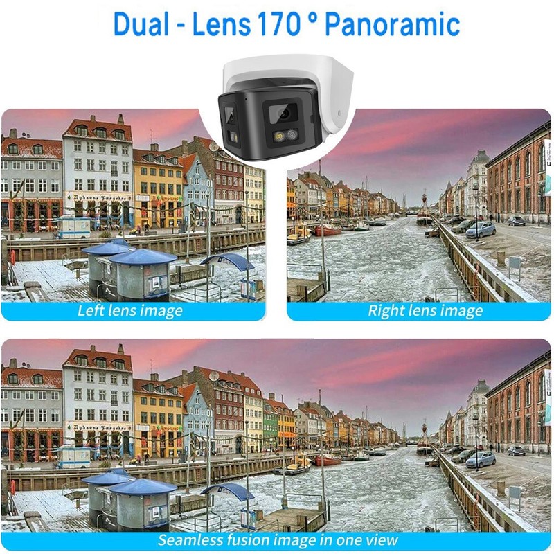 Vikylin 8MP 4MP 180° Panoramic Dual Lens Full Color IP Camera POE Motion Detect gallery